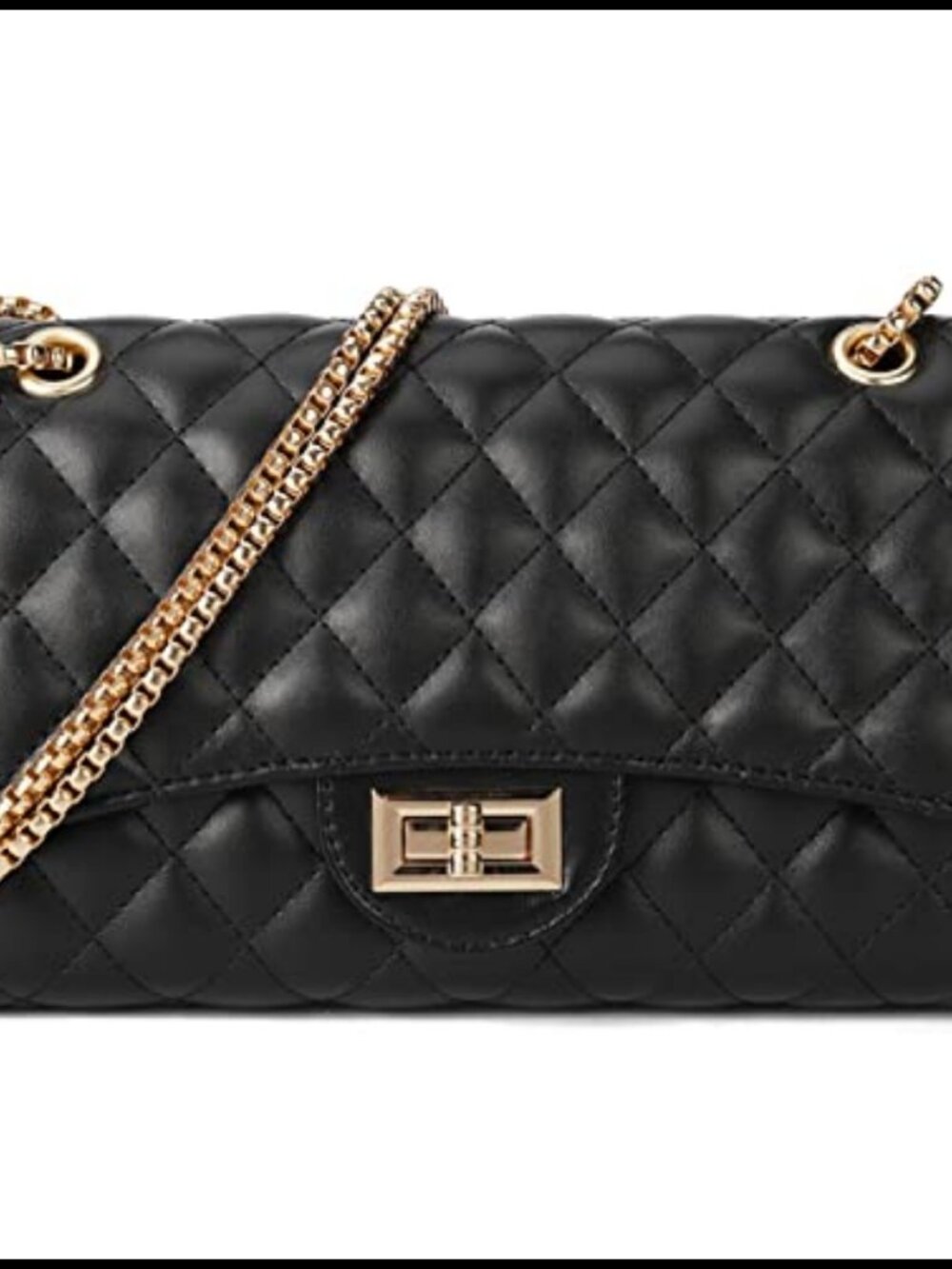 Quilted Crossbody Purse Adjustable Chain Strap Shoulder Bag for Women